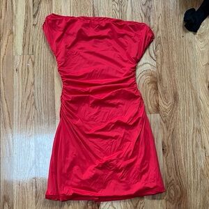 Elegant Red One-Shoulder Dress